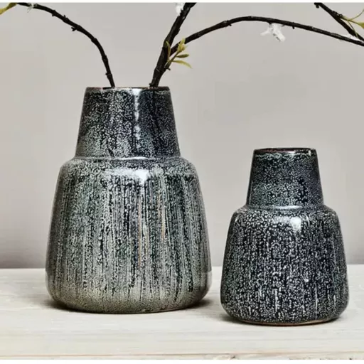 Glazed Vase, Dario, Green/Blue, Small