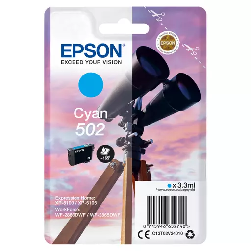 Epson C13T02V24010/502 Ink cartridge cyan, 160 pages 3,3ml for Epson XP 5100