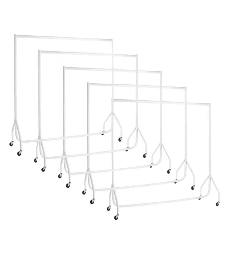 10 Pack Bundle - 5ft Gloss White Heavy Duty Clothes Rail