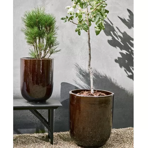 Planters, Pho, Dark brown, Set of 2