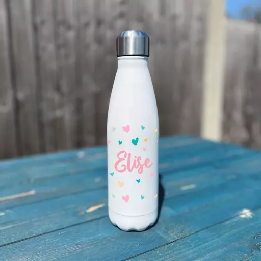 Personalised Heart Design Insulated Bottle