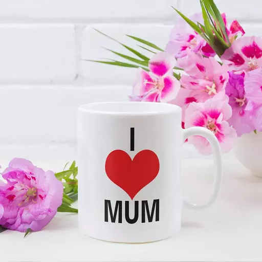 Personalised 'I Heart Mum' Mug - Add Name/Message