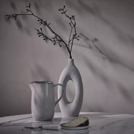 Decorative Vase, Karla, White