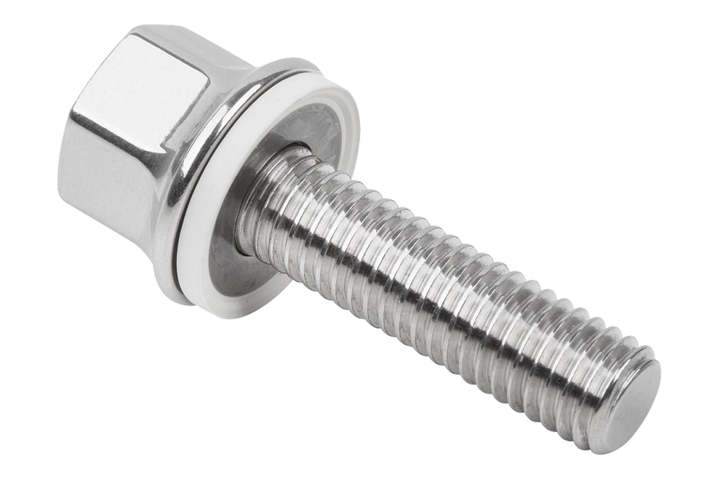 316 Stainless Steel Hex Head Screw With 70 EPDM 253815 (White) Seal