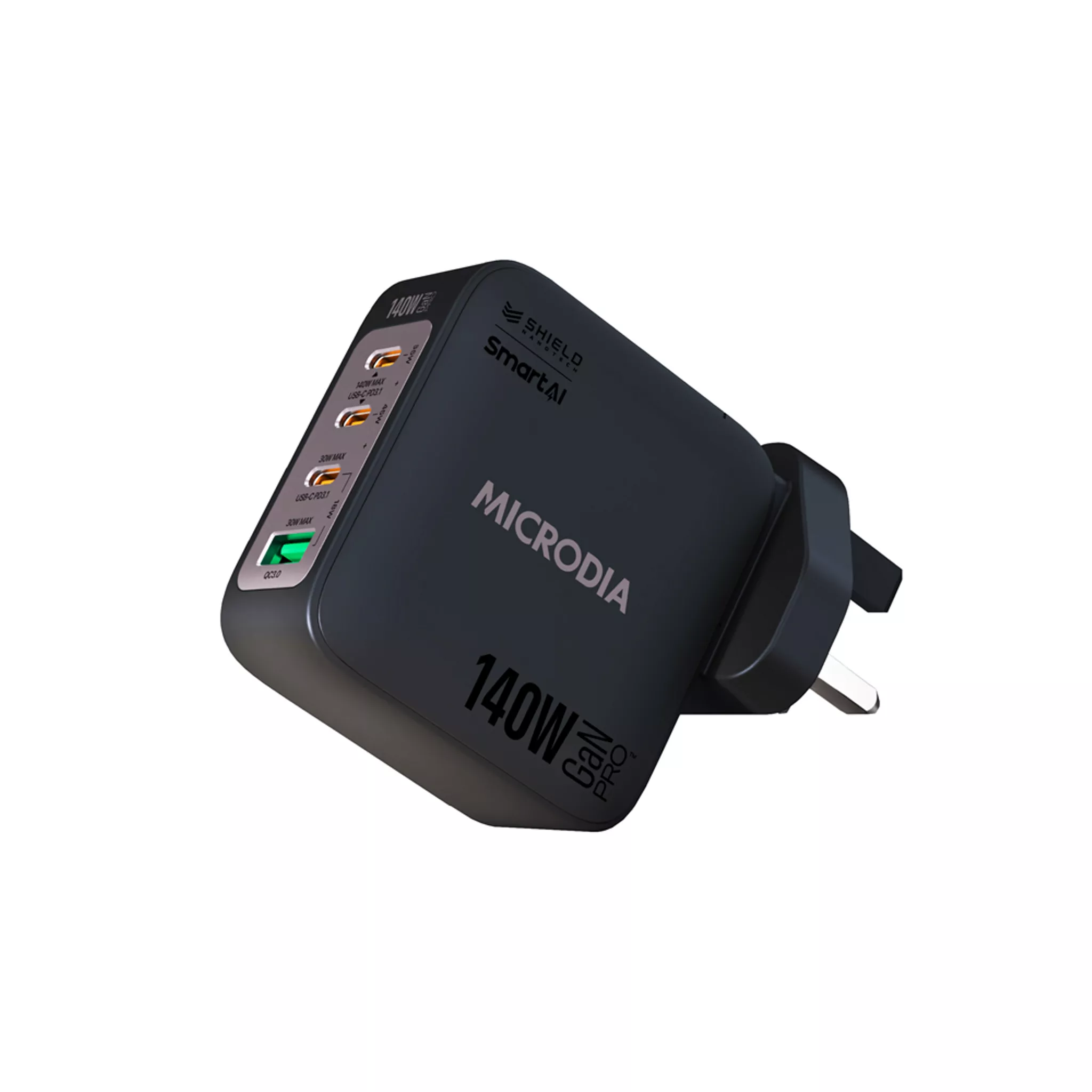 SmartCube Nano - 140W 4-Port USB-C & USB-A SmartAI PD Wall GaNPro Charger Plug in Default