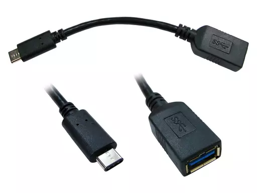 Cables Direct USB3C-951 USB cable 0.15 m USB 3.2 Gen 1 (3.1 Gen 1) USB C USB A Black