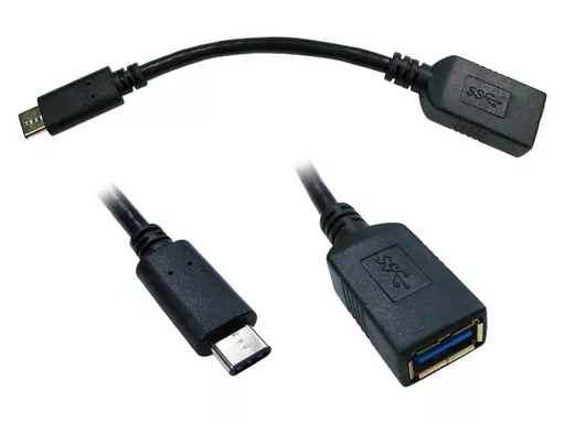 Cables Direct USB3C-951 USB cable USB 3.2 Gen 1 (3.1 Gen 1) 0.15 m USB C USB A Black