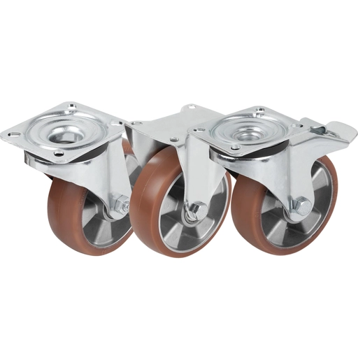 K1788 - Heavy Duty Steel Plate Swivel & Fixed Castors With Polyurethane Elastomer Tread