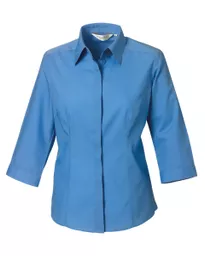 Ladies' 3/4 Sleeve Polycotton Easy Care Fitted Poplin Shirt