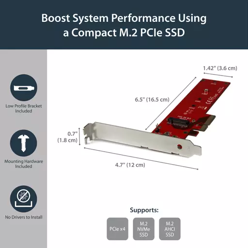 StarTech.com x4 PCI Express 3.0 to M.2 PCIe NVMe SSD Adapter