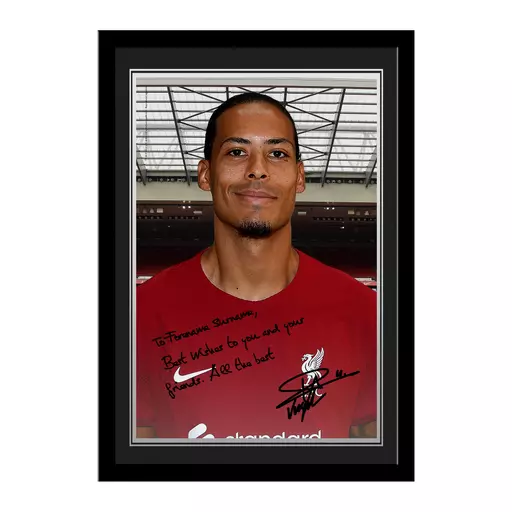Liverpool FC Van Dijk Autograph Photo Framed