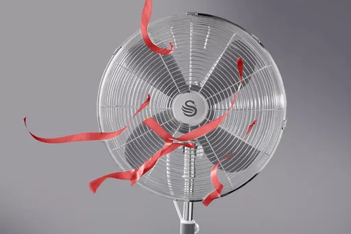 16" Retro Grey Stand Fan