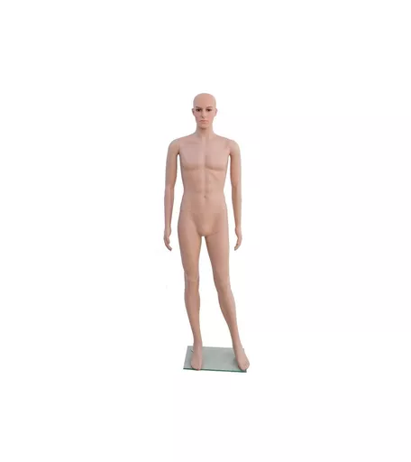 Skin Tone Male True Face Mannequin - Arms by side