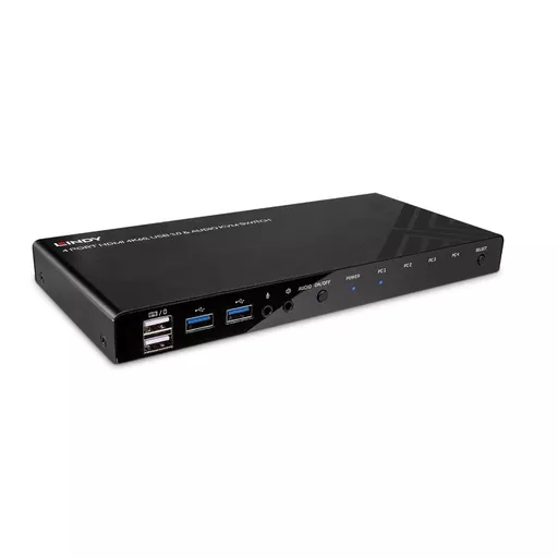 Lindy 4 Port HDMI 4K60, USB 3.0 and Audio KVM Switch