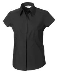 Ladies' Cap Sleeve Polycotton Easy Care Fitted Poplin Shirt