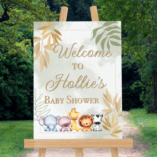 Personalised Jungle Baby Shower Sign