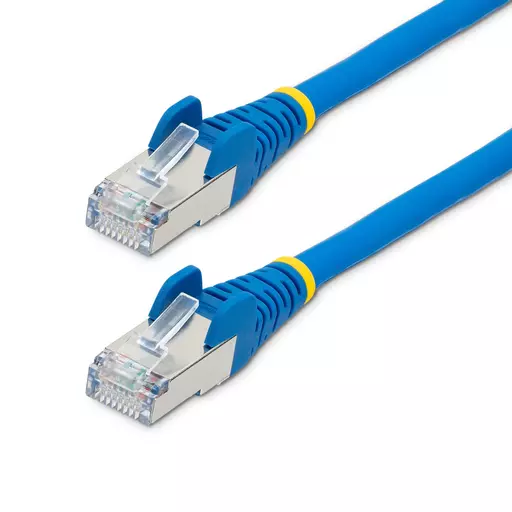 StarTech.com 50cm CAT6a Ethernet Cable - Blue - Low Smoke Zero Halogen (LSZH) - 10GbE 500MHz 100W PoE++ Snagless RJ-45 w/Strain Reliefs S/FTP Network Patch Cord