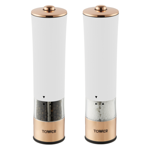 Photos - Condiment Set Tower Rose Gold Electric Salt & Pepper Mill White T847003RW 