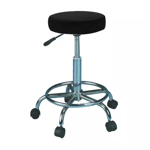 SkinMate Black Compact Stool With Footrest
