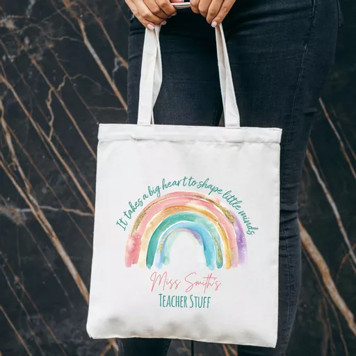 Pastel Rainbow Teachers Tote Bag