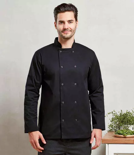 Premier Unisex Long Sleeve Stud Front Chef's Jacket