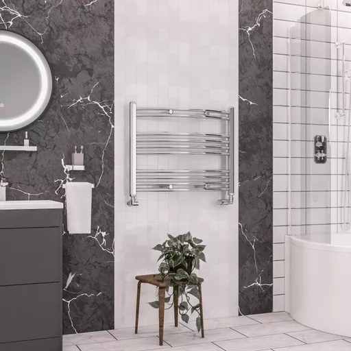 Wendover Curved Multirail 600 x 750 Chrome