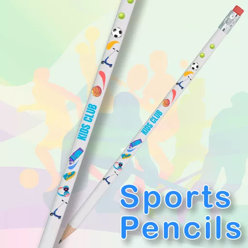 Sports Personalised Pencil with Eraser (100 pencils)