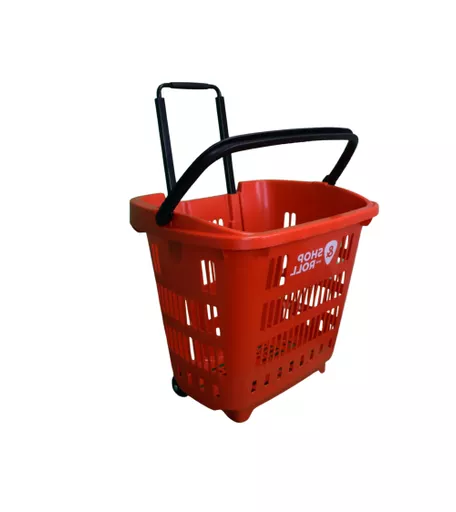 34L Red Shop & Roll Shopping Basket