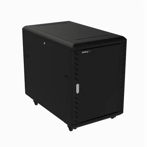 StarTech.com 15U 19" Server Rack Cabinet - 4 Post Adjustable Depth (6-32") Locking Knock Down Network/Computer Equipment Enclosure - Mobile w/Glass Door & Casters - HP ProLiant ThinkServer