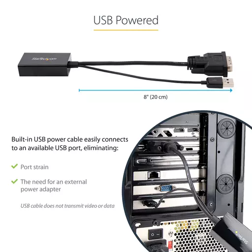 StarTech.com DVI to DisplayPort Adapter - USB Power - 1920 x 1200 - DVI to DisplayPort Converter - Video Adapter - DVI-D to DP