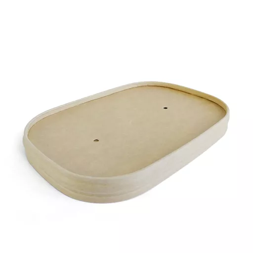 500-1000ml Paper Rectangular Food Bowl Lid Kraft