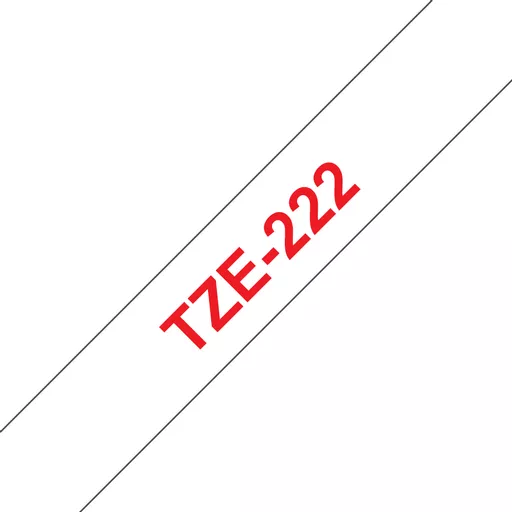 Brother TZE-222 DirectLabel red on white Laminat 9mm x 8m for Brother P-Touch TZ 3.5-18mm/6-12mm/6-18mm/6-24mm/6-36mm