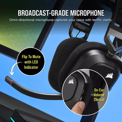 Corsair HS80 RGB Headset Wireless Head-band Gaming Black