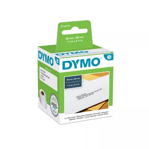 Dymo 99010/S0722370 DirectLabel-etikettes 89mm x28mm Pack=2 for Dymo 400 Duo/60mm