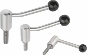 K0109 - Tension Levers In Stainless Steel With Flat & 20° Types Male Thread Size M8-M20