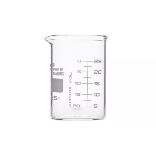 Philip Harris Glass Beaker - Squat Form - 25ml - Pack of 12