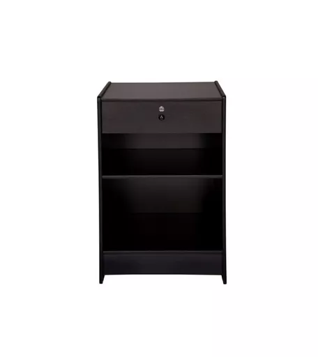 Black Till Block with with Shelf and Lockable Drawer - 600mm x 600mm x 900mm