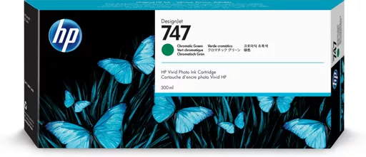 HP P2V84A/747 Ink cartridge green chromatic 300ml for HP DesignJet Z 9+