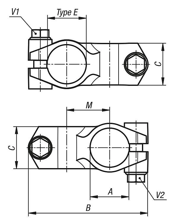 Tube Clamp For Linear Actuator. To Suit 30mm Round Tubes. Stainless Steel.
