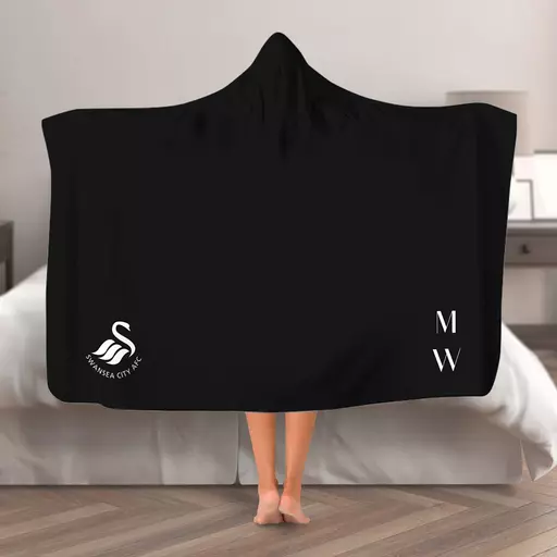 Swansea City AFC Initials Hooded Blanket (Adult)