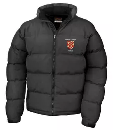 Wolfson College Puffa Jacket Black