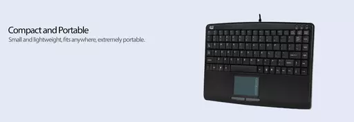 Adesso SlimTouch 410 - Mini Touchpad Keyboard (Black, USB)