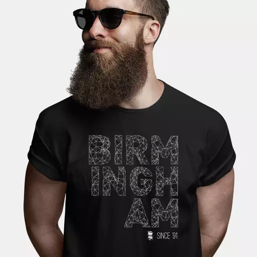 Birmingham City FC Wireframe Men's T-Shirt - Black