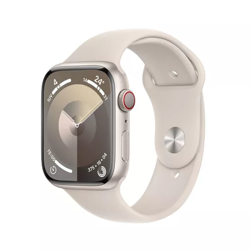 Apple Watch Series 9 GPS + Cellular 45mm Starlight Aluminium Case w/ Starlight Sport Band - S/M