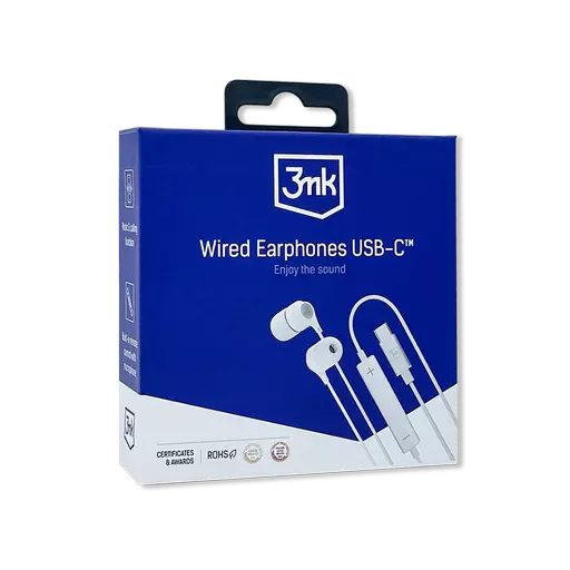 3mk - Wired Earphones (USB-C) (White)