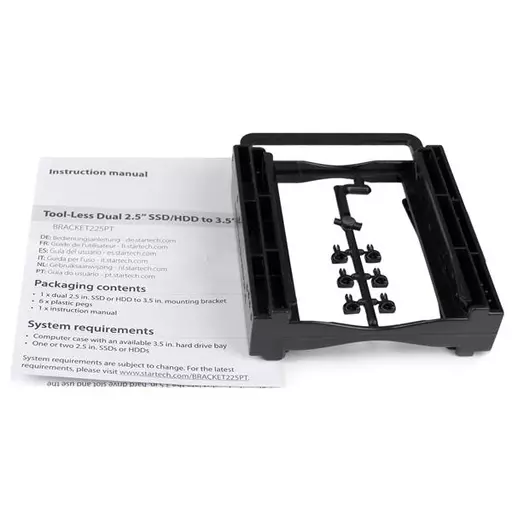 StarTech.com Dual 2.5" SSD/HDD Mounting Bracket for 3.5” Drive Bay - Tool-Less Installation