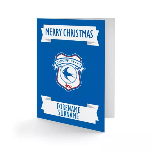Cardiff City FC Crest Christmas Card