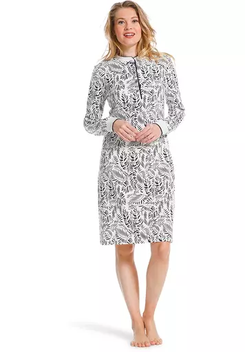Pastunette LONG SLEEVE NIGHTDRESS Abstract Palm Leaf