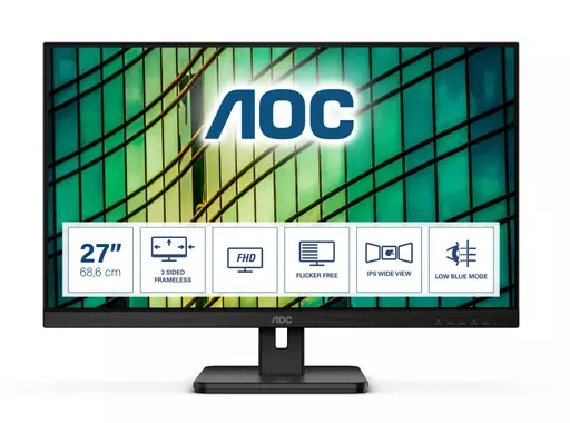 AOC E2 27E2QAE computer monitor 68.6 cm (27") 1920 x 1080 pixels Full HD LCD Black