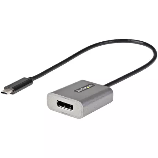 StarTech.com USB C to DisplayPort Adapter - 8K/4K 60Hz USB-C to DisplayPort 1.4 Adapter Dongle - USB Type-C to DP Monitor Video Converter - Works w/Thunderbolt 3 - w/12" Long Attached Cable